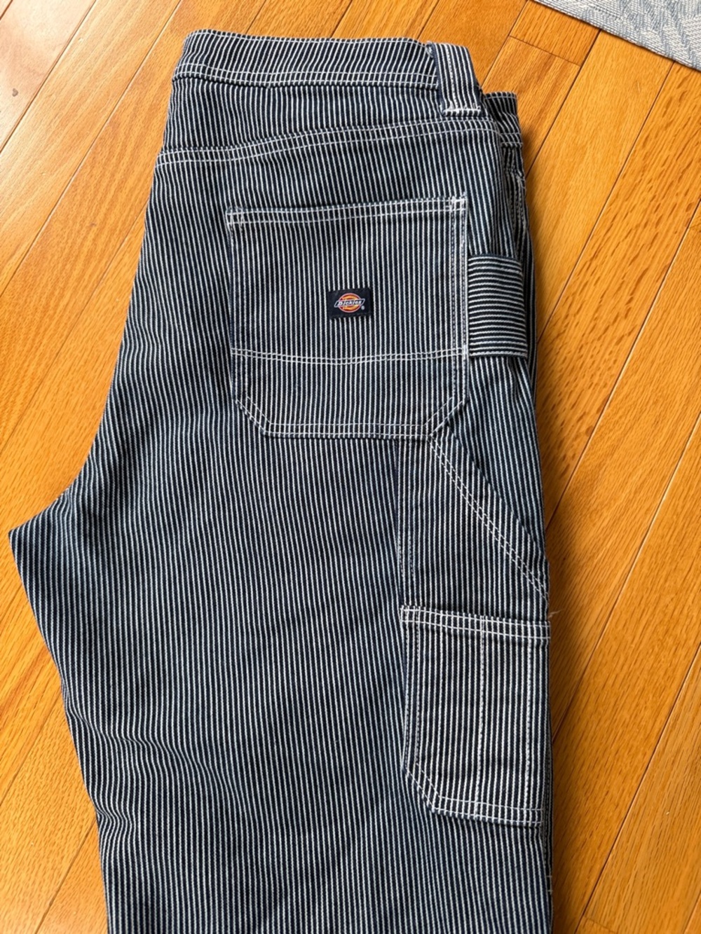 Dickies Women’s Blue Pinstriped Relaxed Jeans